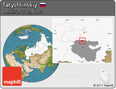 Satellite Location Map of Tatyshlinskiy, highlighted country, highlighted parent region