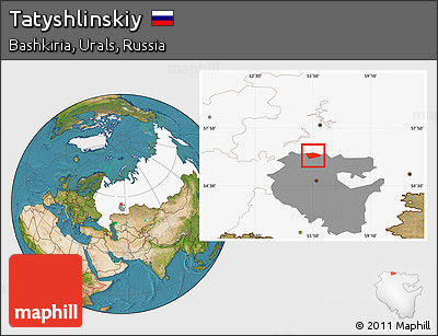 Satellite Location Map of Tatyshlinskiy, highlighted country, highlighted parent region