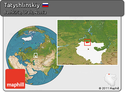 Satellite Location Map of Tatyshlinskiy, highlighted parent region