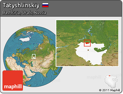 Satellite Location Map of Tatyshlinskiy, highlighted parent region