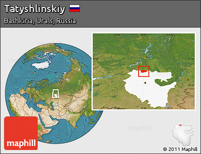 Satellite Location Map of Tatyshlinskiy, highlighted parent region