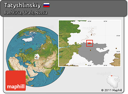 Satellite Location Map of Tatyshlinskiy, highlighted parent region, highlighted grandparent region