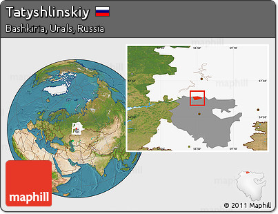Satellite Location Map of Tatyshlinskiy, highlighted parent region, highlighted grandparent region