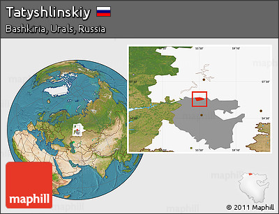 Satellite Location Map of Tatyshlinskiy, highlighted parent region, highlighted grandparent region