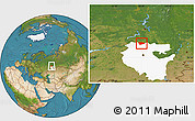 Satellite Location Map of Tatyshlinskiy, highlighted parent region