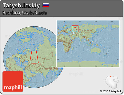 Savanna Style Location Map of Tatyshlinskiy, within the entire country, hill shading