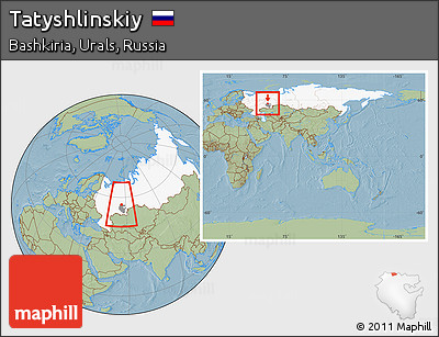 Savanna Style Location Map of Tatyshlinskiy, highlighted country, highlighted parent region, within the entire country, hill shading
