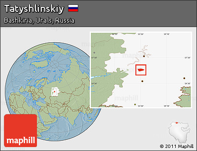 Savanna Style Location Map of Tatyshlinskiy, highlighted grandparent region, hill shading