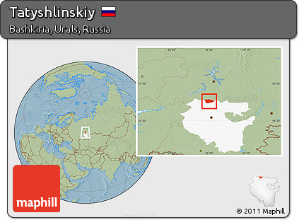Savanna Style Location Map of Tatyshlinskiy, highlighted parent region, hill shading