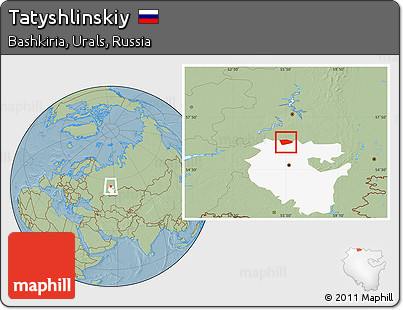 Savanna Style Location Map of Tatyshlinskiy, highlighted parent region, hill shading