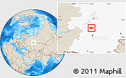 Shaded Relief Location Map of Tatyshlinskiy, highlighted grandparent region
