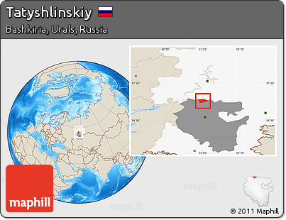 Shaded Relief Location Map of Tatyshlinskiy, highlighted parent region, highlighted grandparent region