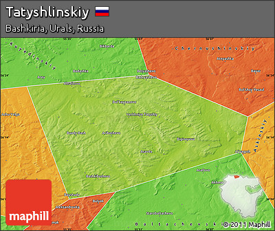 Physical Map of Tatyshlinskiy, political outside