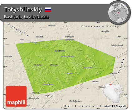 Physical Map of Tatyshlinskiy, shaded relief outside