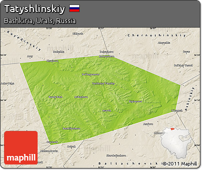Physical Map of Tatyshlinskiy, shaded relief outside
