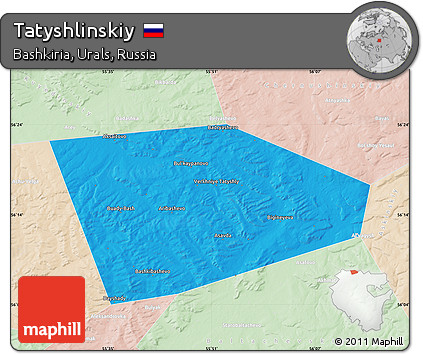 Political Map of Tatyshlinskiy, lighten