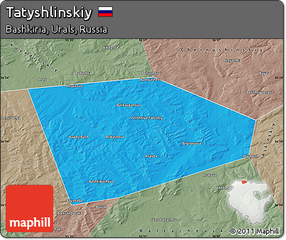 Political Map of Tatyshlinskiy, semi-desaturated