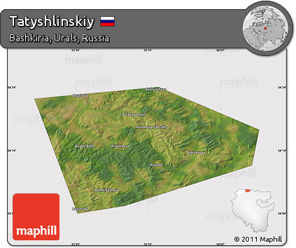 Satellite Map of Tatyshlinskiy, cropped outside