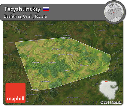 Satellite Map of Tatyshlinskiy, darken