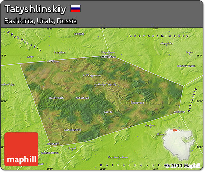 Satellite Map of Tatyshlinskiy, physical outside