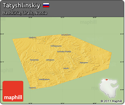 Savanna Style Map of Tatyshlinskiy, single color outside