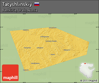 Savanna Style Map of Tatyshlinskiy, single color outside