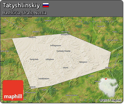 Shaded Relief Map of Tatyshlinskiy, satellite outside