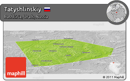 Physical Panoramic Map of Tatyshlinskiy, lighten, desaturated