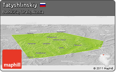 Physical Panoramic Map of Tatyshlinskiy, lighten, desaturated