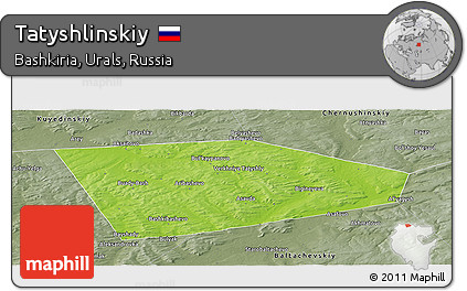 Physical Panoramic Map of Tatyshlinskiy, semi-desaturated