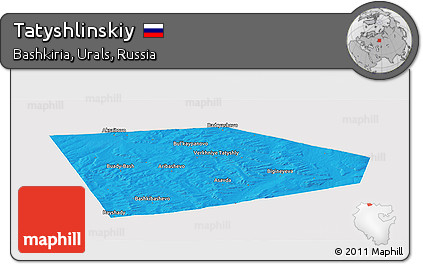 Political Panoramic Map of Tatyshlinskiy, cropped outside