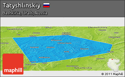 Political Panoramic Map of Tatyshlinskiy, physical outside