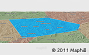 Political Panoramic Map of Tatyshlinskiy, semi-desaturated