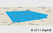Political Panoramic Map of Tatyshlinskiy, shaded relief outside