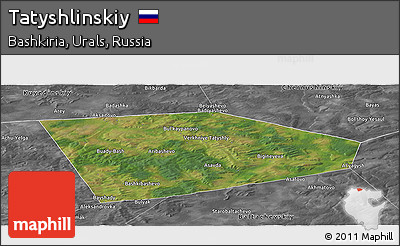 Satellite Panoramic Map of Tatyshlinskiy, desaturated