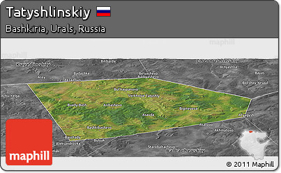 Satellite Panoramic Map of Tatyshlinskiy, desaturated