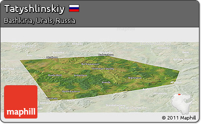 Satellite Panoramic Map of Tatyshlinskiy, lighten