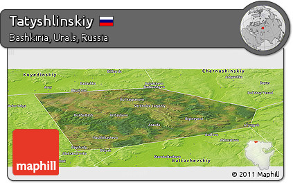 Satellite Panoramic Map of Tatyshlinskiy, physical outside