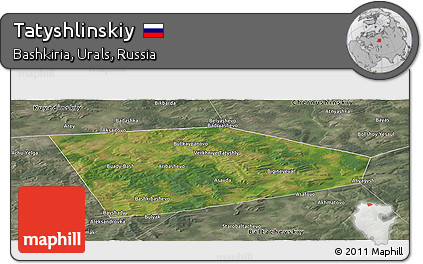 Satellite Panoramic Map of Tatyshlinskiy, semi-desaturated