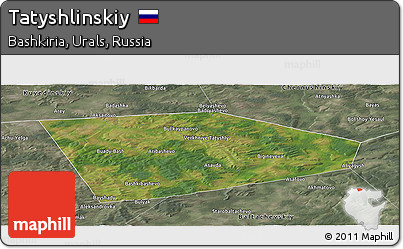 Satellite Panoramic Map of Tatyshlinskiy, semi-desaturated