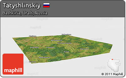 Satellite Panoramic Map of Tatyshlinskiy, single color outside