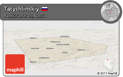 Shaded Relief Panoramic Map of Tatyshlinskiy, lighten