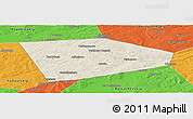 Shaded Relief Panoramic Map of Tatyshlinskiy, political outside