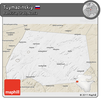 Classic Style 3D Map of Tuymazinskiy