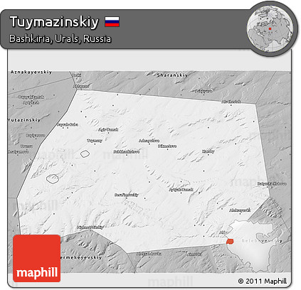 Gray 3D Map of Tuymazinskiy
