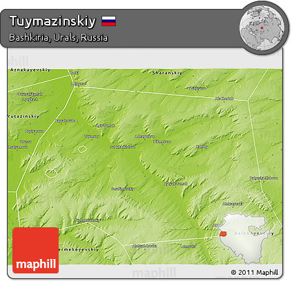 Physical 3D Map of Tuymazinskiy