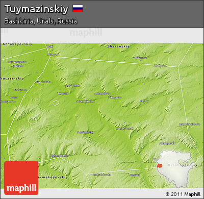 Physical 3D Map of Tuymazinskiy