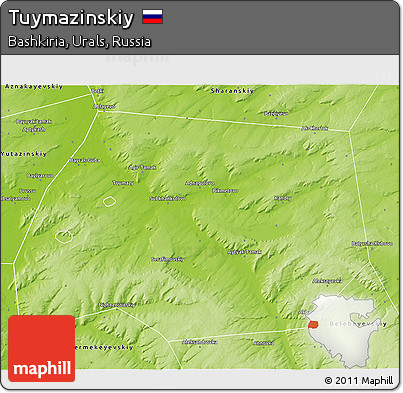 Physical 3D Map of Tuymazinskiy