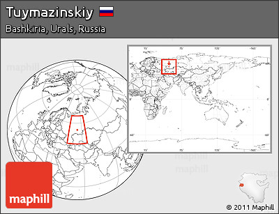 Blank Location Map of Tuymazinskiy, within the entire country