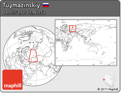 Blank Location Map of Tuymazinskiy, within the entire country